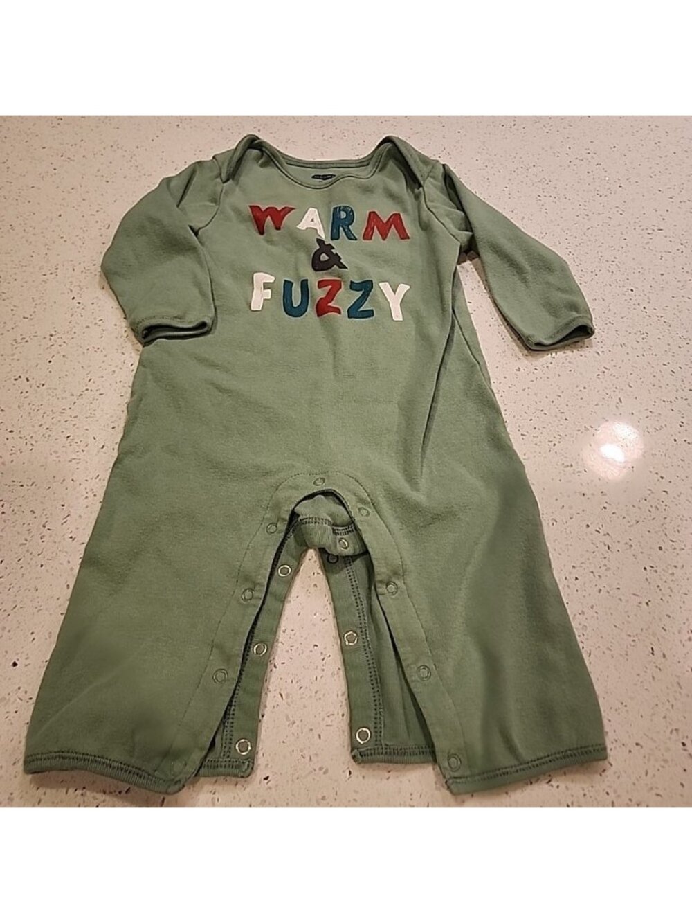 Old Navy Infant Romper Size 12-18 Month Green Warm & Fuzzy Christmas